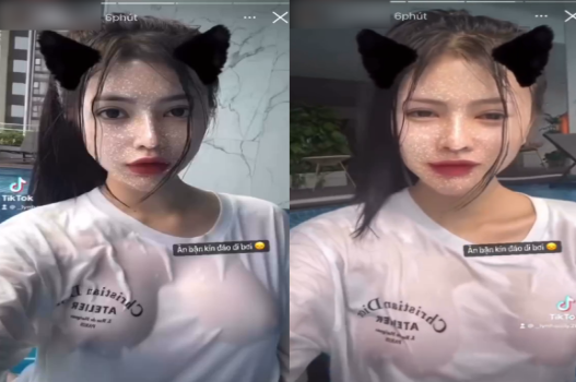 Ngọc Uyên vòng 1 to cháy bỏng ở bể bơi